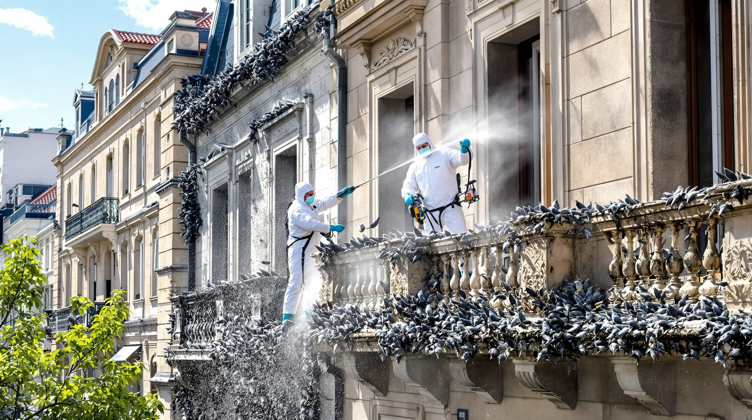 service professionnel d'assainissement et de désinfection à annonay (07100) pour éliminer efficacement les infestations de pigeons et assurer un environnement propre et sain.
