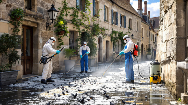 service professionnel de désinfection et nettoyage après fientes de pigeons à le puy-en-velay (43000). assurez propreté et hygiène optimale de vos espaces.