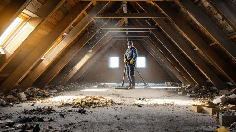 expert en nettoyage et assainissement des combles et greniers infestés de pigeons, nous assurons un environnement sain et sans nuisibles pour votre habitation.