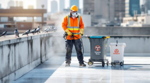 service professionnel d’enlèvement des excréments de pigeons et de désodorisation pour un environnement propre et sain.