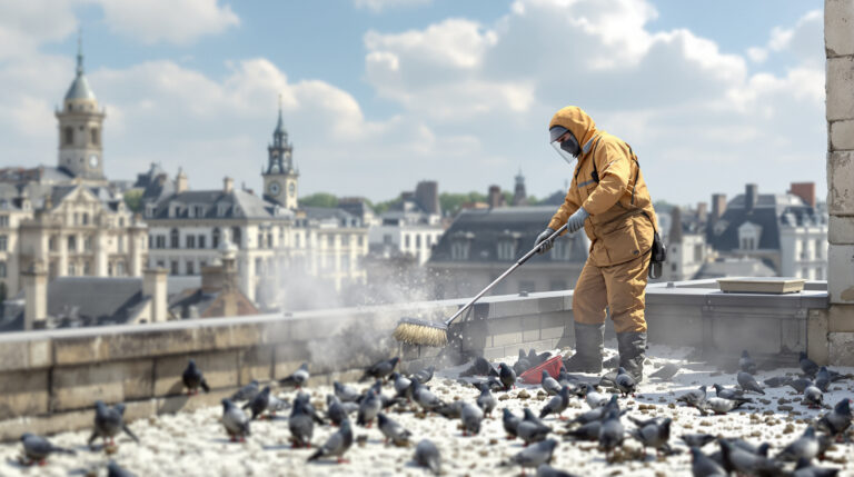 service professionnel de nettoyage des fientes de pigeons à brive-la-gaillarde (19100). devis gratuit, intervention rapide. contactez-nous au +33 6 07 58 08 82.