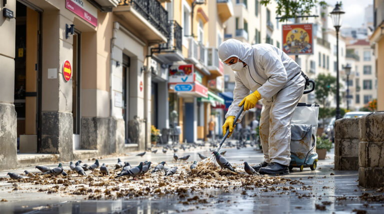 service professionnel de nettoyage des fientes de pigeons à grasse (06130). intervention rapide et devis gratuit. contactez-nous au +33 6 07 58 08 82 pour un environnement propre et sain.