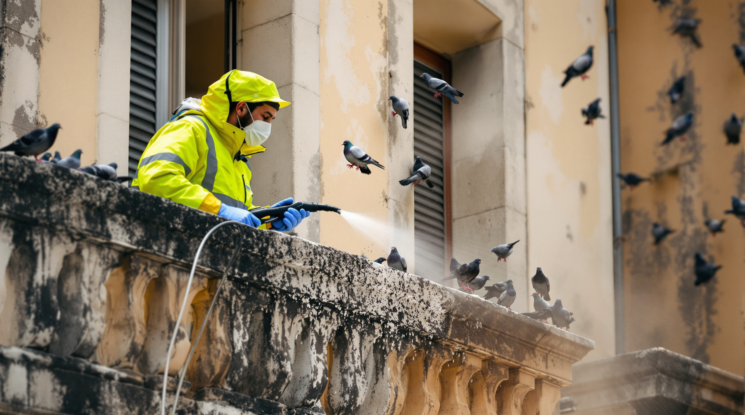 service professionnel de nettoyage des fientes de pigeons à hyères (83400). intervention rapide et devis gratuit. contactez-nous au +33 6 07 58 08 82 pour un environnement propre et sain.