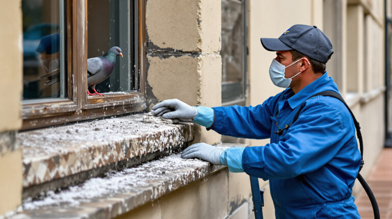 service professionnel de nettoyage des fientes de pigeons à le mans (72000). devis personnalisé rapide. contactez-nous au +33 6 07 58 08 82 pour un environnement propre et sain.