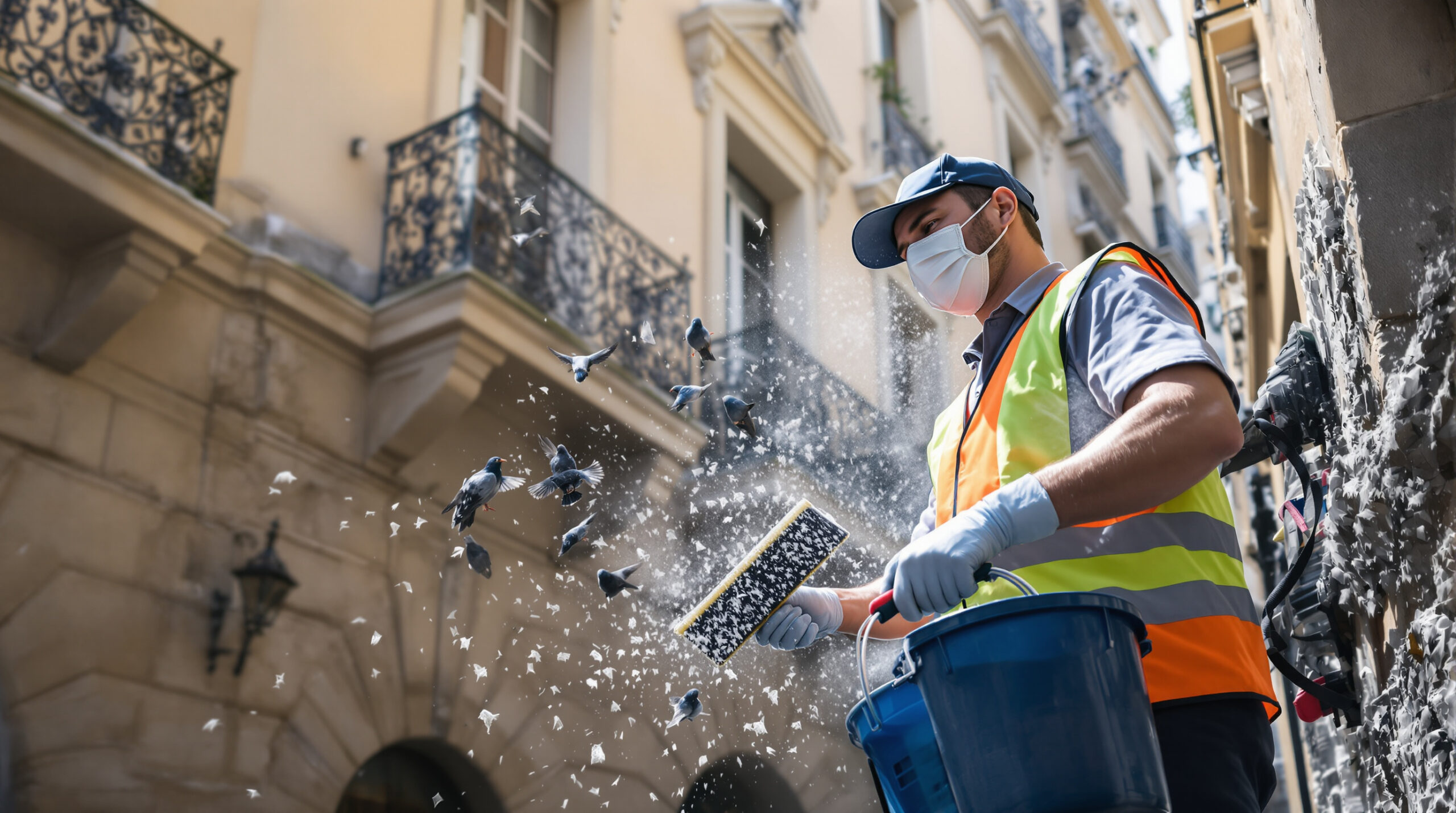 service professionnel de nettoyage des fientes de pigeons à lyon 1er (69001). devis gratuit et rapide. contactez-nous au +33 6 07 58 08 82 pour un environnement propre et sain.