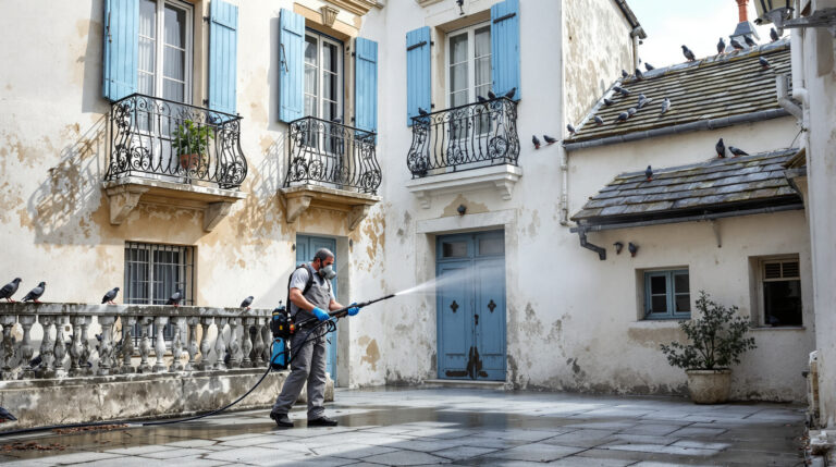 service professionnel de nettoyage des fientes de pigeons à ploemeur (56270). intervention rapide et devis gratuit au 06.07.58.08.82.
