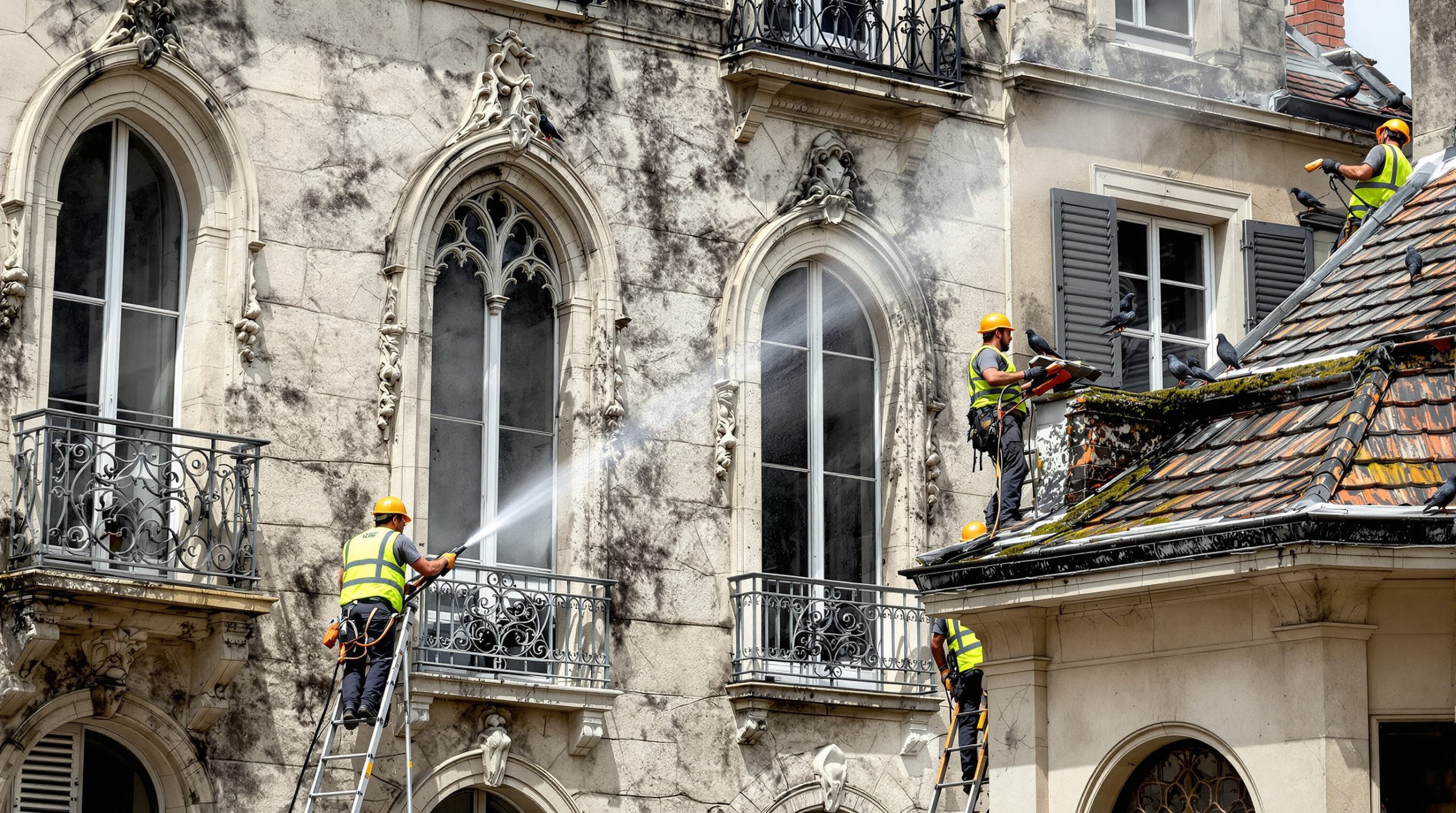 service professionnel de nettoyage des fientes de pigeons pour bâtiments anciens, disponible partout en france. protection et entretien efficaces pour préserver vos ouvrages historiques.