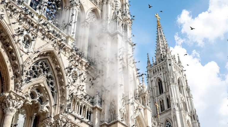 service professionnel de nettoyage des fientes de pigeons pour cathédrales partout en france, garantissant propreté et protection de vos monuments historiques.
