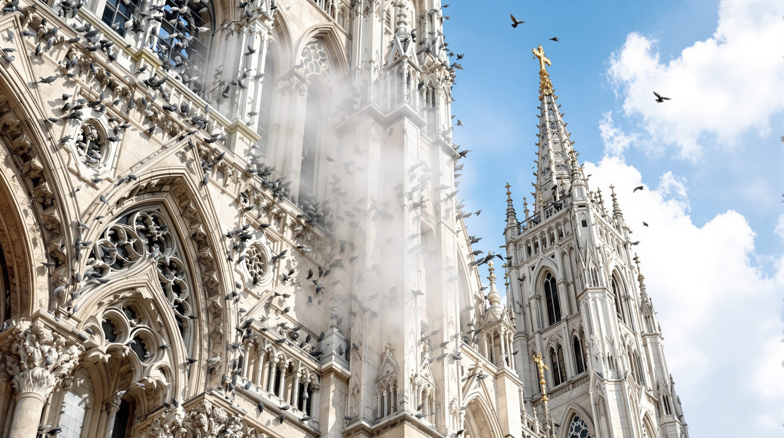 service professionnel de nettoyage des fientes de pigeons pour cathédrales partout en france, garantissant propreté et protection de vos monuments historiques.