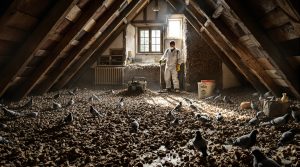 service professionnel de nettoyage des fientes de pigeons dans les greniers, disponible partout en france pour un environnement sain et propre.