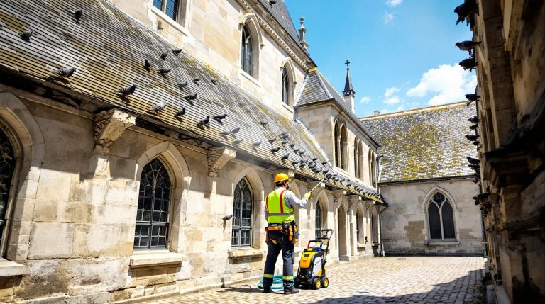 service professionnel de nettoyage des fientes de pigeons pour presbytères, disponible partout en france. élimination efficace et respectueuse de l'environnement.