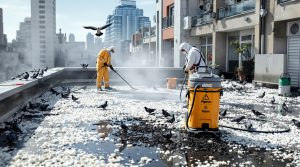 services professionnels de nettoyage après invasion de fientes de pigeons. experts en désinfection et remise en état pour protéger vos locaux et assurer votre sécurité.