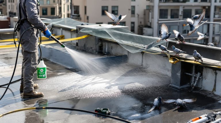 découvrez nos solutions efficaces contre les infestations de fientes de pigeons : nettoyage professionnel, prévention et protection durable pour préserver votre environnement.