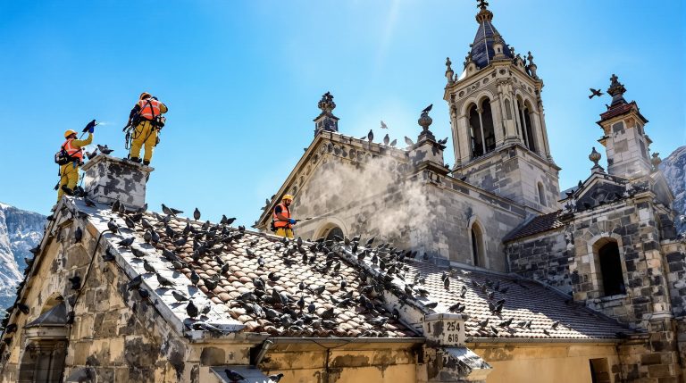 service professionnel de nettoyage des fientes de pigeons pour églises dans les alpes de haute provence (04). nettoyage efficace et respectueux des monuments.