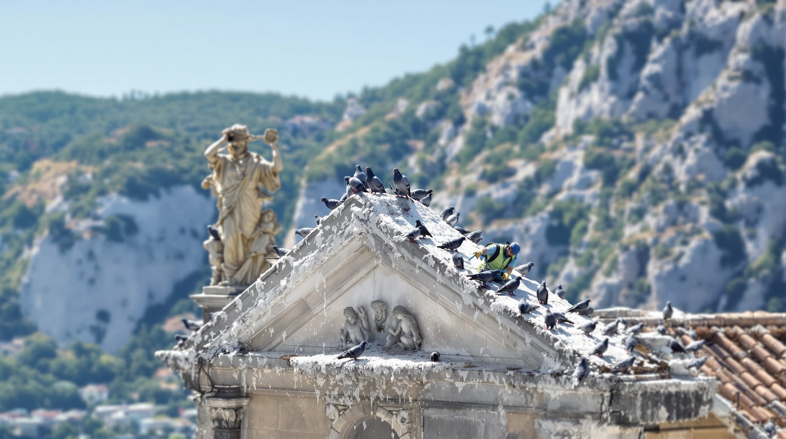 entreprise spécialisée dans le nettoyage des fientes de pigeons pour églises dans les alpes maritimes (06), offrant des services professionnels et efficaces pour préserver la propreté et la sécurité de vos bâtiments.