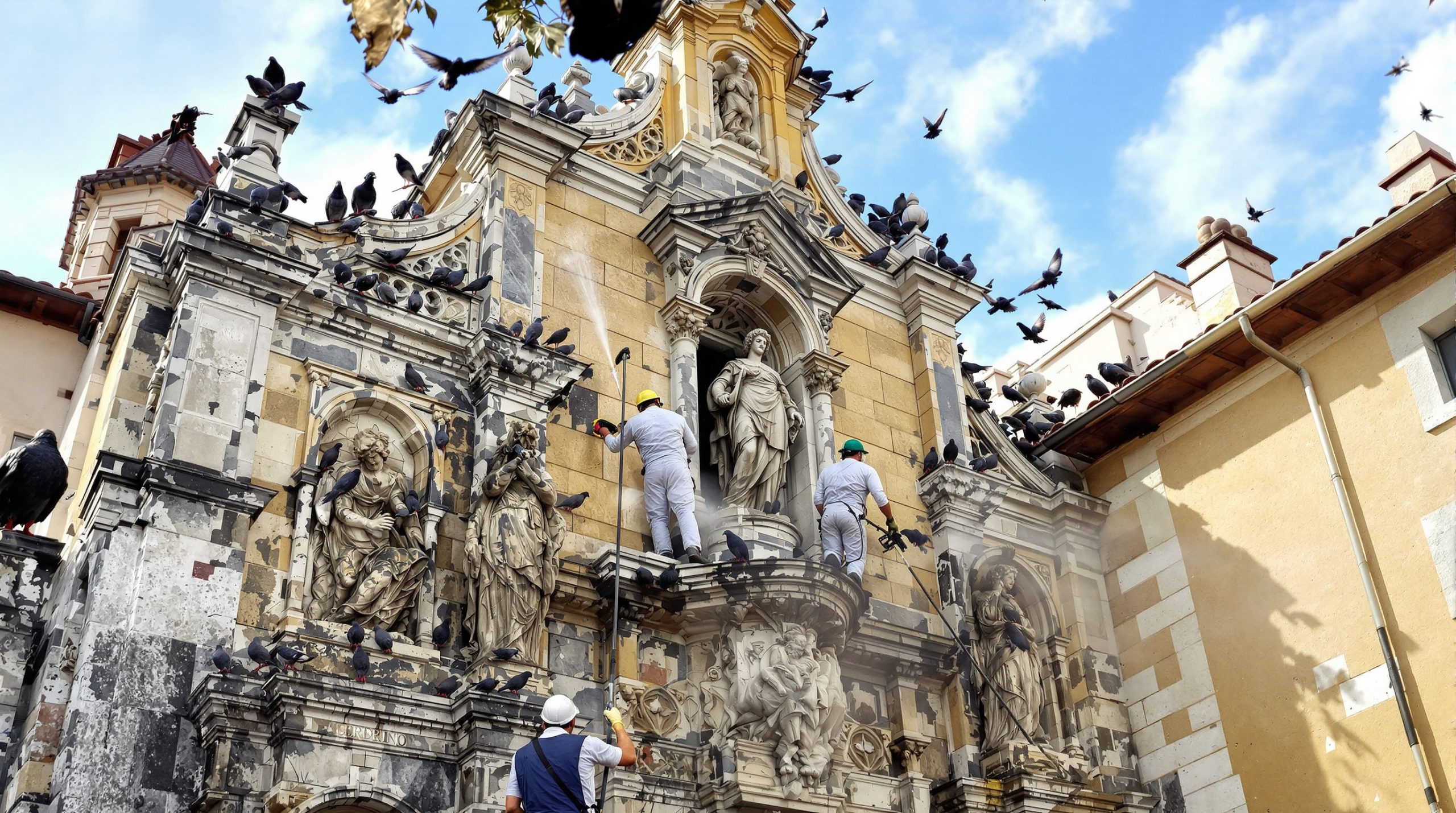service professionnel de nettoyage des fientes de pigeons pour églises en ariège (09). expertise, efficacité et respect des monuments historiques.