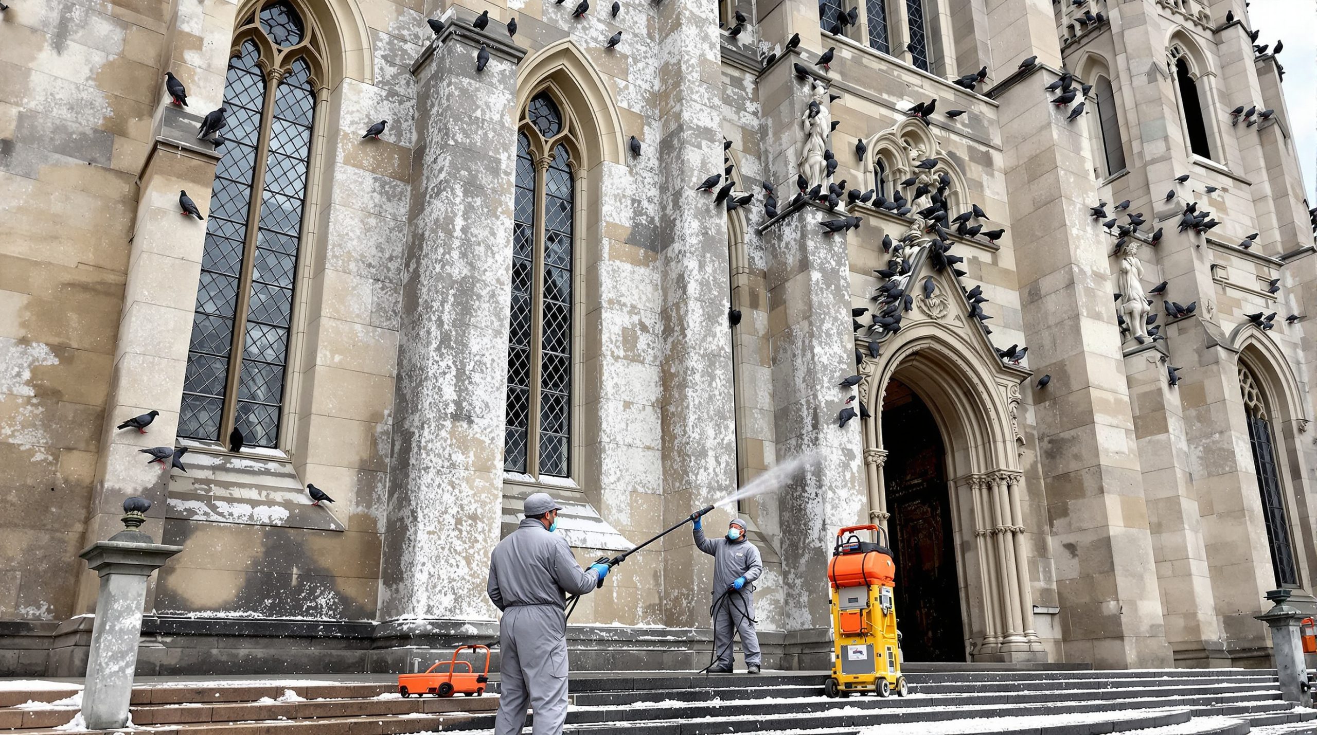 service professionnel de nettoyage des fientes de pigeons pour églises en charente (16). intervention rapide et efficace pour préserver vos bâtiments historiques.