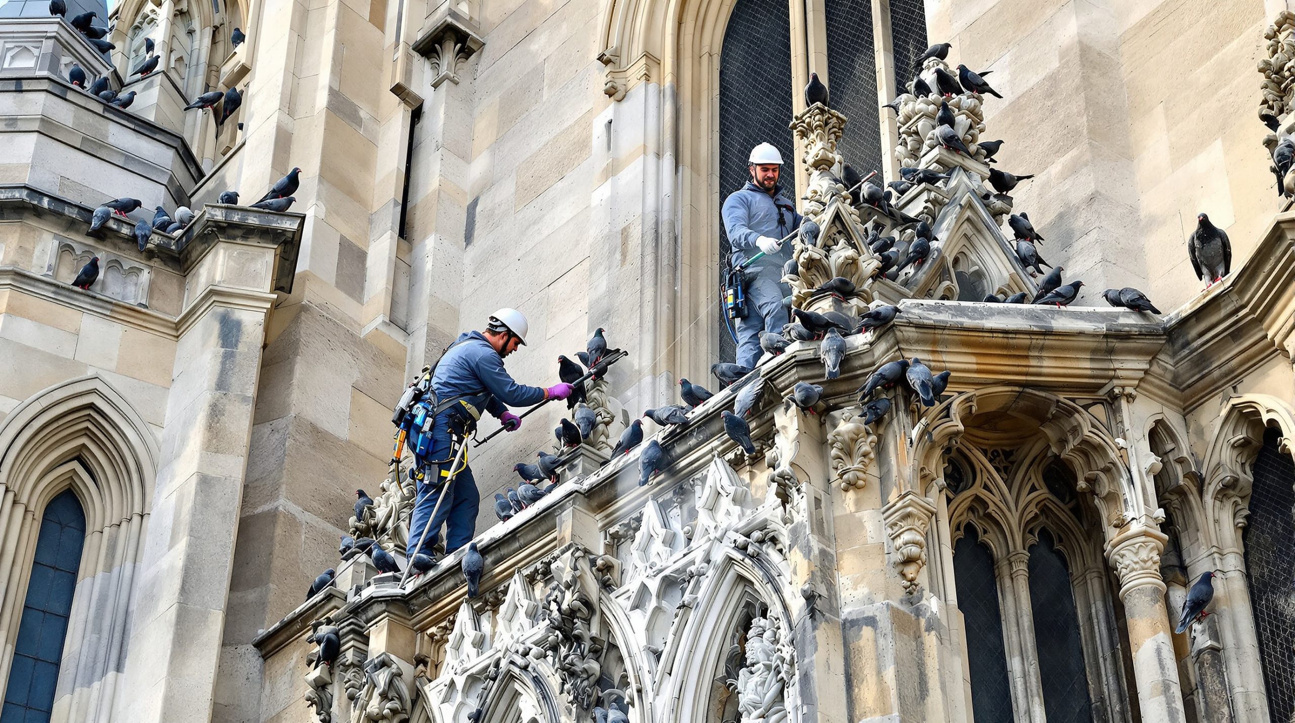 service professionnel de nettoyage des fientes de pigeons pour églises dans l'eure (27). protection et entretien efficaces pour préserver votre bâtiment.
