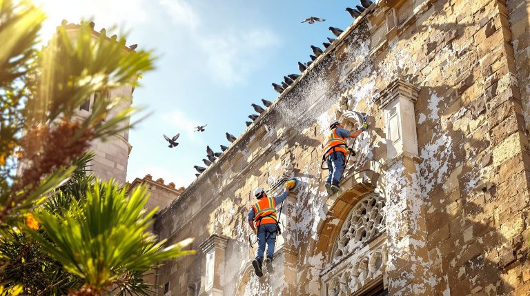 entreprise spécialisée dans le nettoyage des fientes de pigeons pour églises dans le département de l'hérault (34). services professionnels et respectueux des patrimoines religieux.
