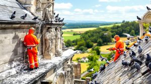 service professionnel de nettoyage des fientes de pigeons pour églises dans le jura (39). intervention efficace et respectueuse des monuments pour préserver votre patrimoine.