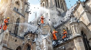 entreprise spécialisée dans le nettoyage professionnel des fientes de pigeons pour églises dans les landes (40). services efficaces et respectueux du patrimoine.