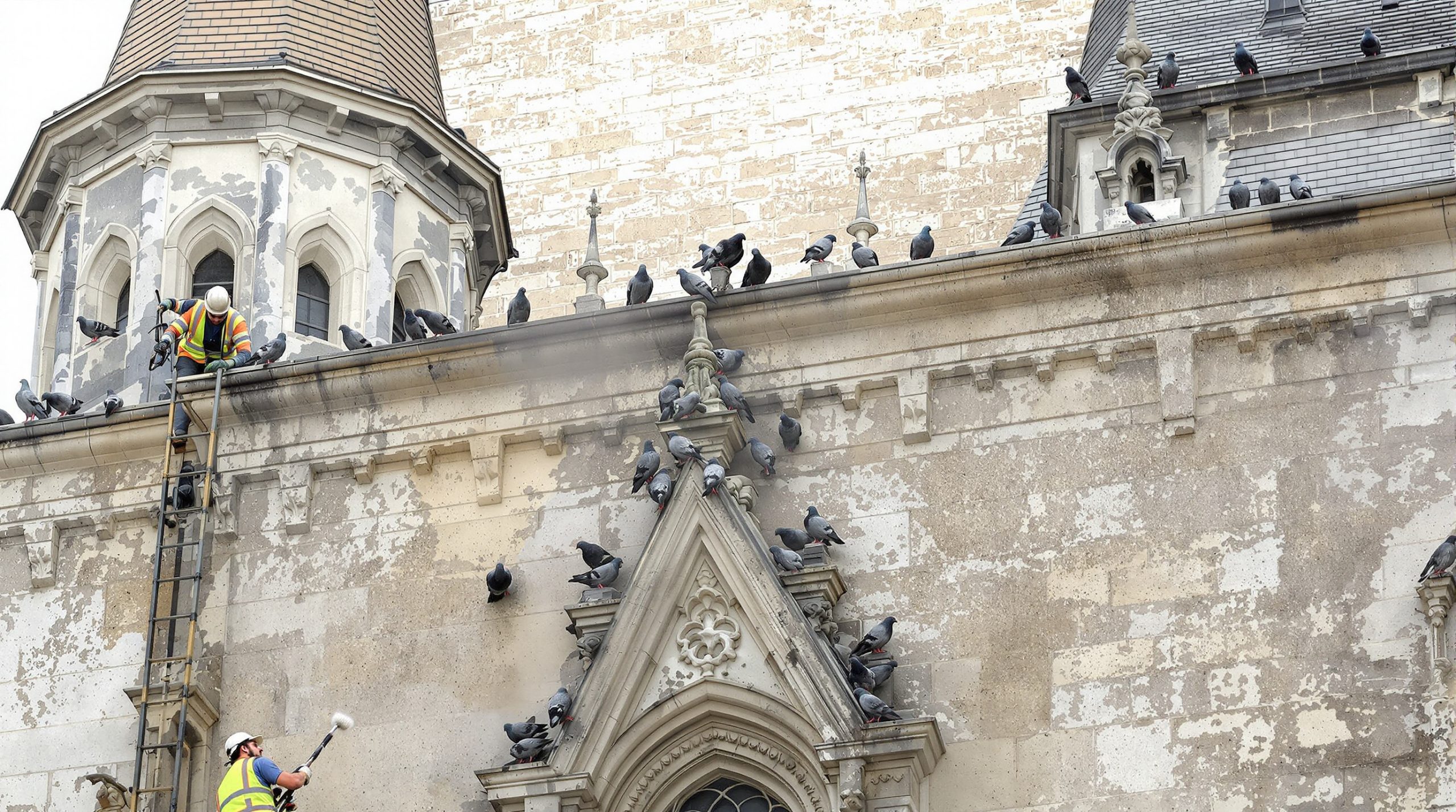 entreprise spécialisée dans le nettoyage des fientes de pigeons pour églises en loire atlantique (44). intervention rapide et efficace pour préserver la propreté et la conservation des bâtiments religieux.