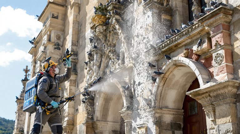 service professionnel de nettoyage des fientes de pigeons pour les églises en lozère (48). interventions efficaces et respectueuses du patrimoine.