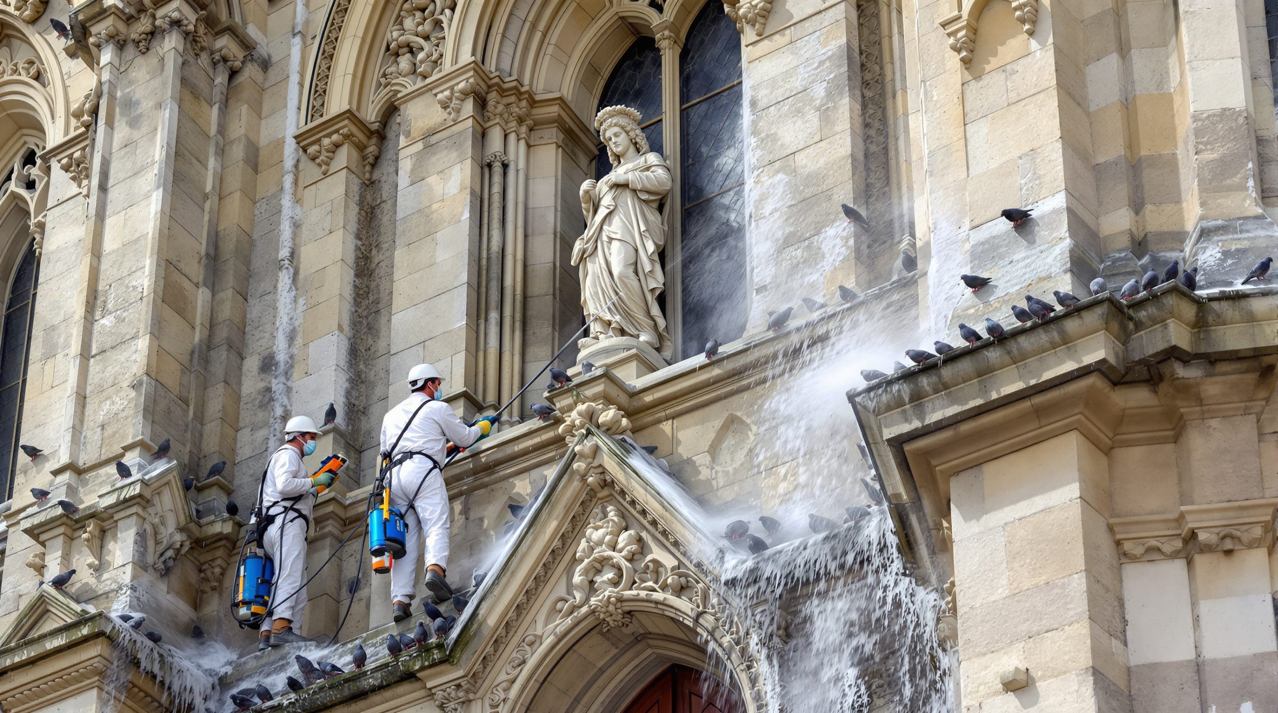 service professionnel de nettoyage des fientes de pigeons pour les églises en meuse (55). préservez la propreté et l'intégrité de vos bâtiments historiques avec nos interventions spécialisées.