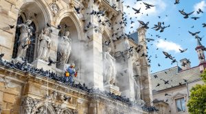 service professionnel de nettoyage des fientes de pigeons pour églises dans l'orne (61). entretien et protection efficaces pour préserver vos bâtiments religieux.