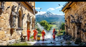 service professionnel de nettoyage des fientes de pigeons pour églises dans le puy de dôme (63). expertise et respect du patrimoine religieux assurés.