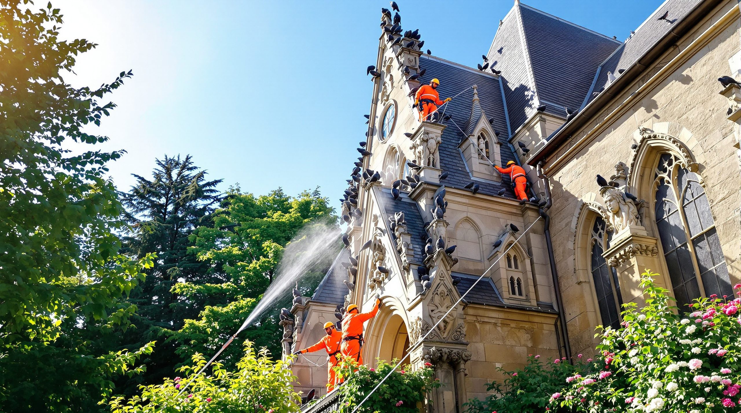entreprise spécialisée dans le nettoyage des fientes de pigeons pour les églises dans les vosges (88), offrant des services professionnels et respectueux des monuments historiques.