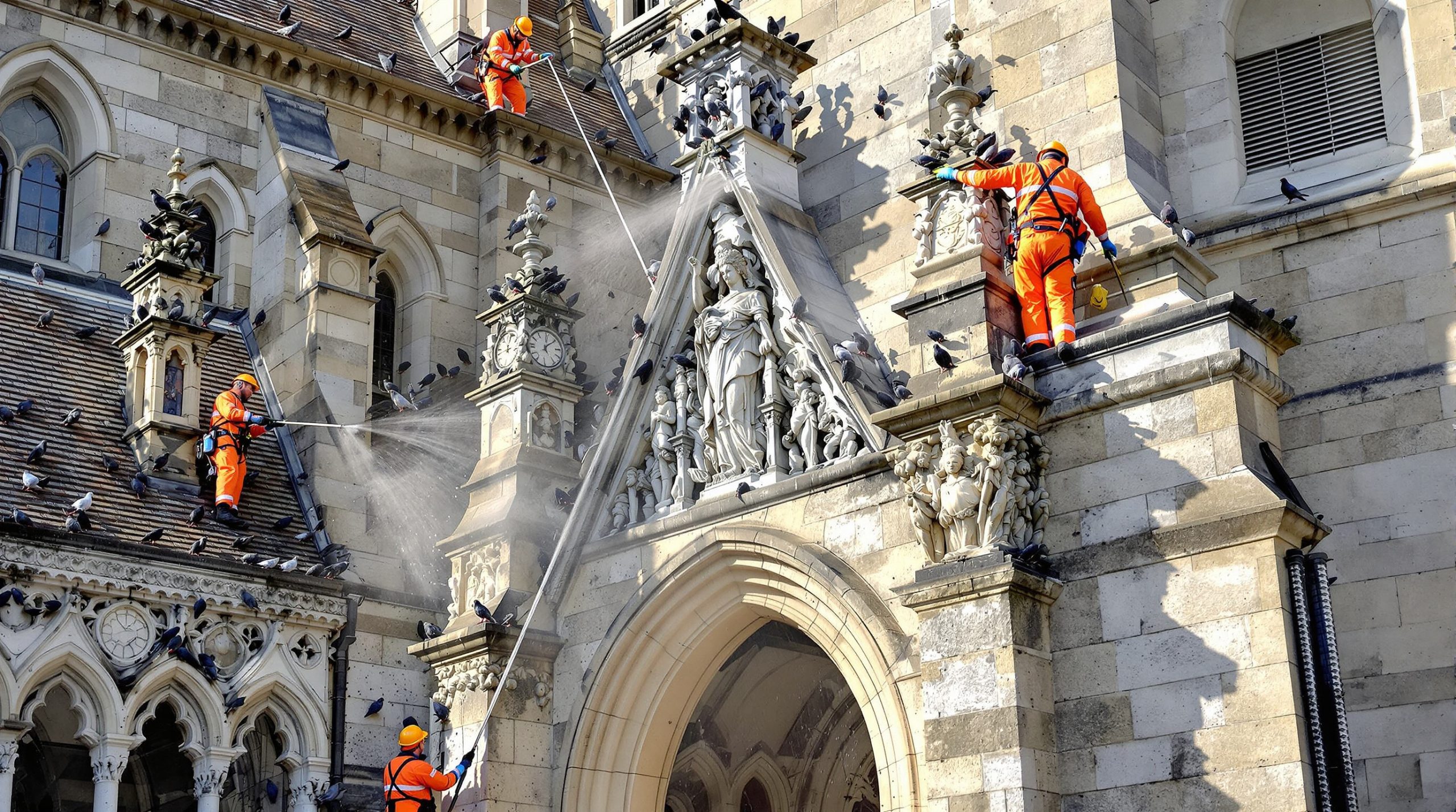 service professionnel de nettoyage des fientes de pigeons pour églises dans l'yonne (89). intervention rapide et efficace pour préserver la propreté et la sécurité de vos bâtiments religieux.
