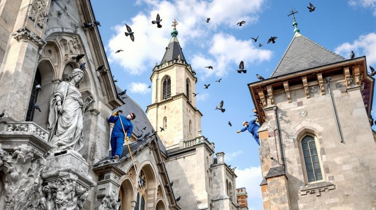entreprise spécialisée dans le nettoyage des fientes de pigeons pour églises dans l'aisne (02). service professionnel et efficace pour préserver vos bâtiments.