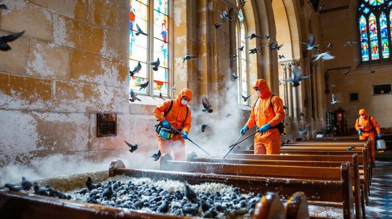pigeonetta propose un service professionnel de nettoyage des fientes de pigeons dans votre église, avec visite et devis gratuits partout en france. protégez votre bâtiment dès aujourd'hui.
