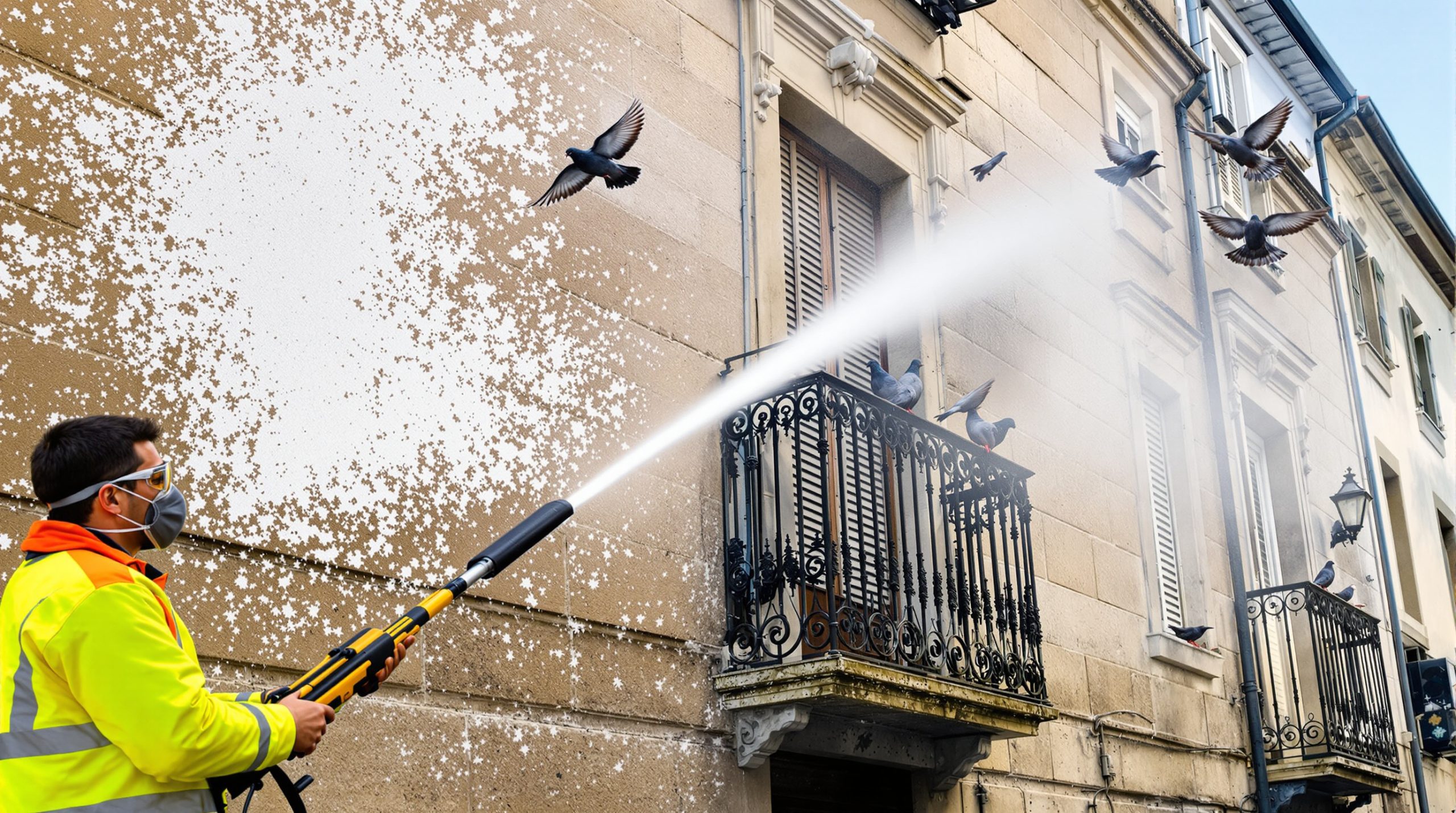 entreprise spécialisée dans le nettoyage haute pression des fientes de pigeons en aude (11). intervention rapide et efficace pour un environnement propre et sain.