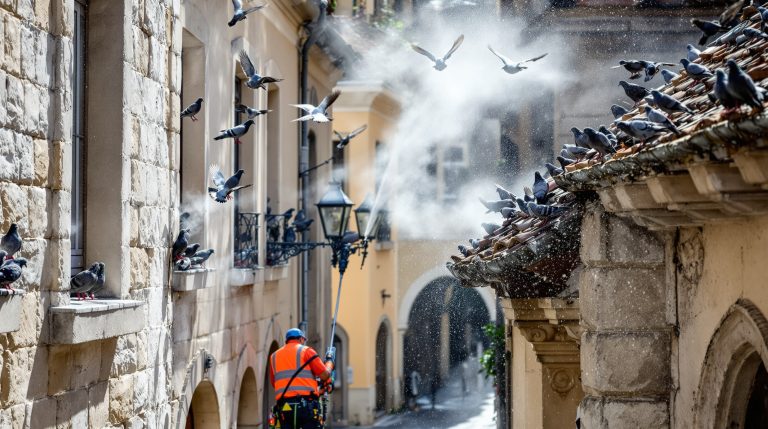 entreprise spécialisée en nettoyage haute pression des fientes de pigeons en aveyron (12), offrant des solutions efficaces pour la propreté et l'entretien de vos bâtiments.