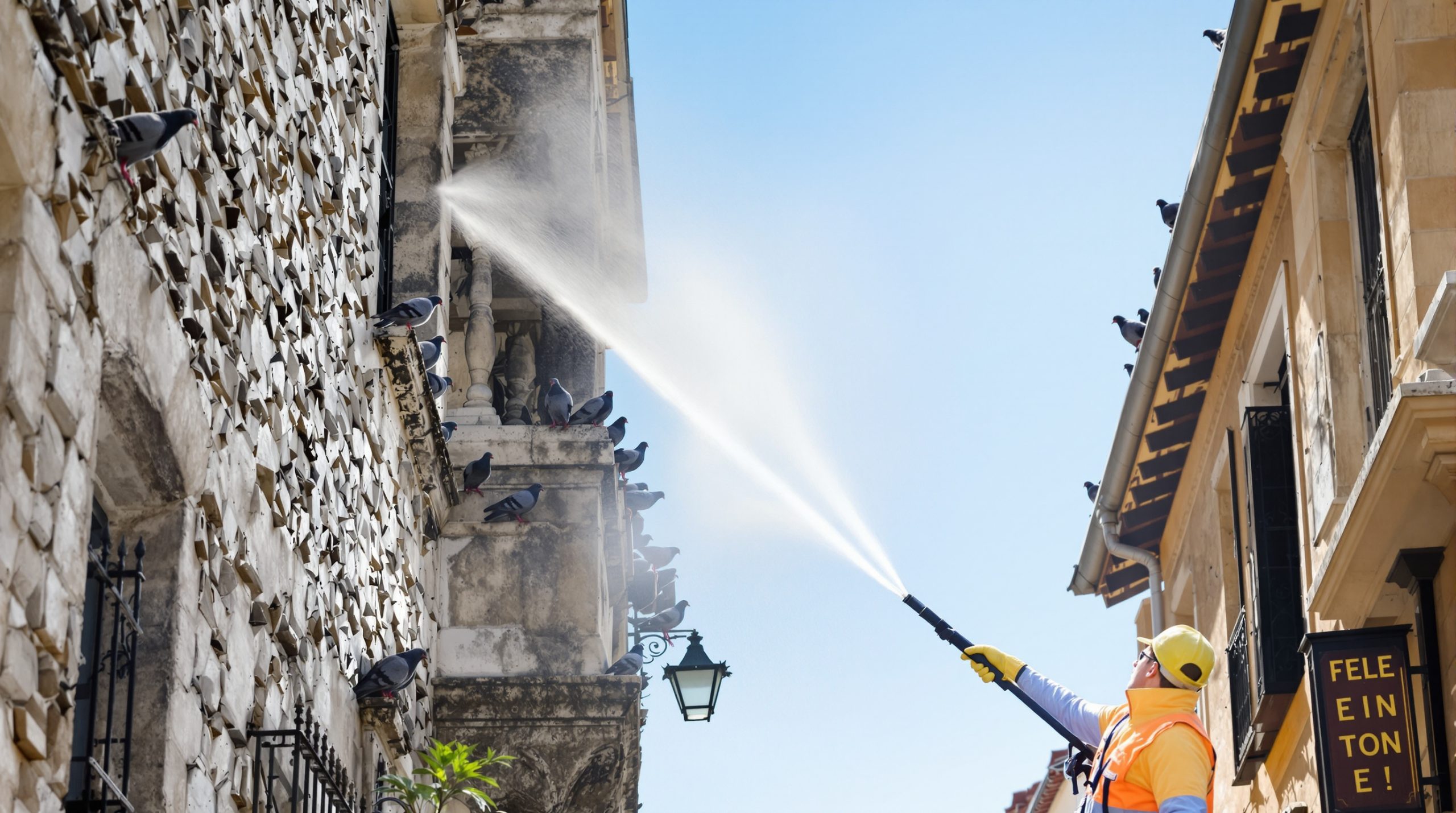 entreprise spécialisée en nettoyage haute pression pour éliminer efficacement les fientes de pigeons dans la drôme (26). service professionnel et rapide pour un environnement propre et sain.