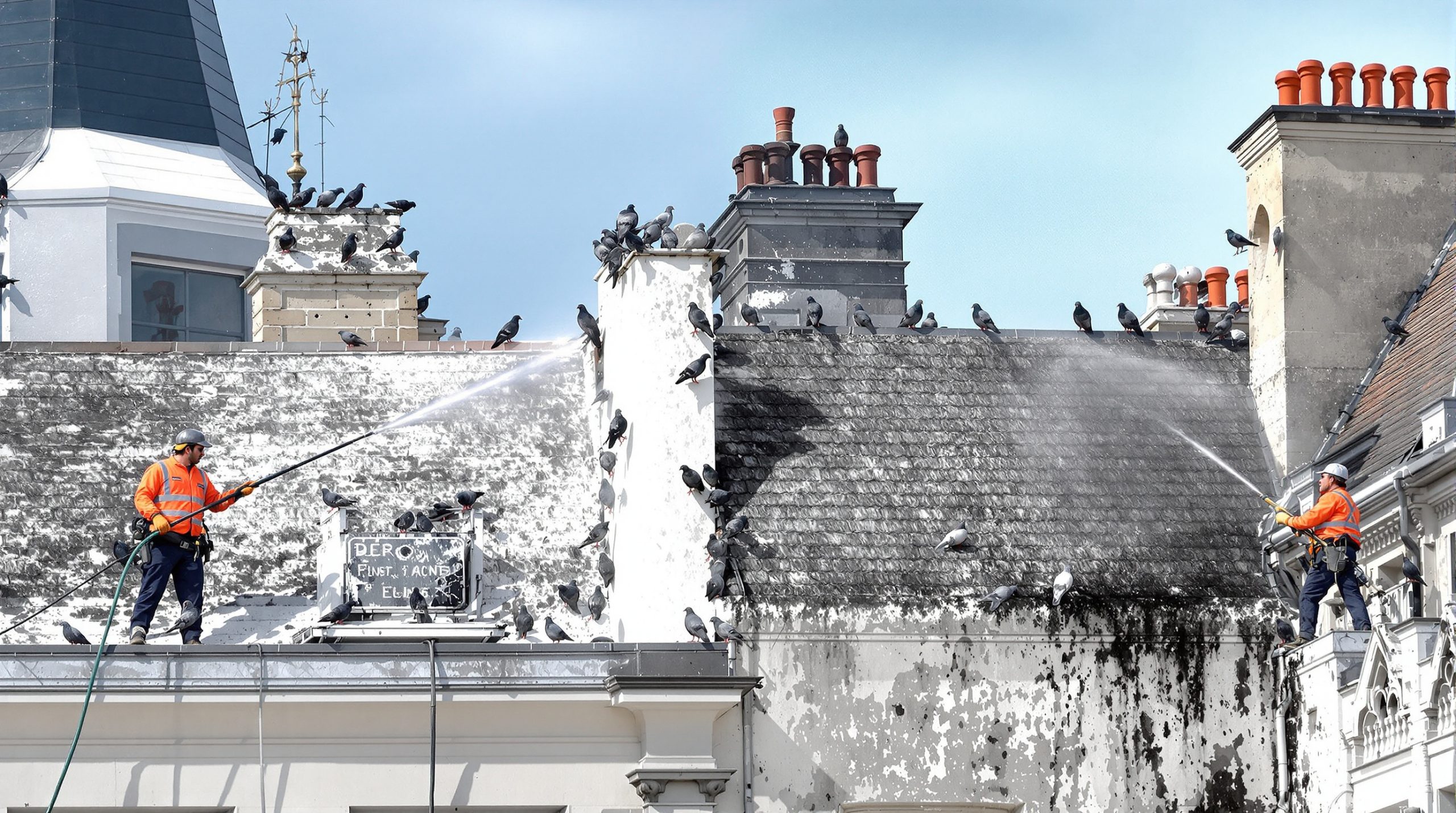 entreprise spécialisée en nettoyage haute pression pour éliminer efficacement les fientes de pigeons en eure-et-loir (28). services professionnels pour préserver la propreté et la durabilité de vos surfaces.