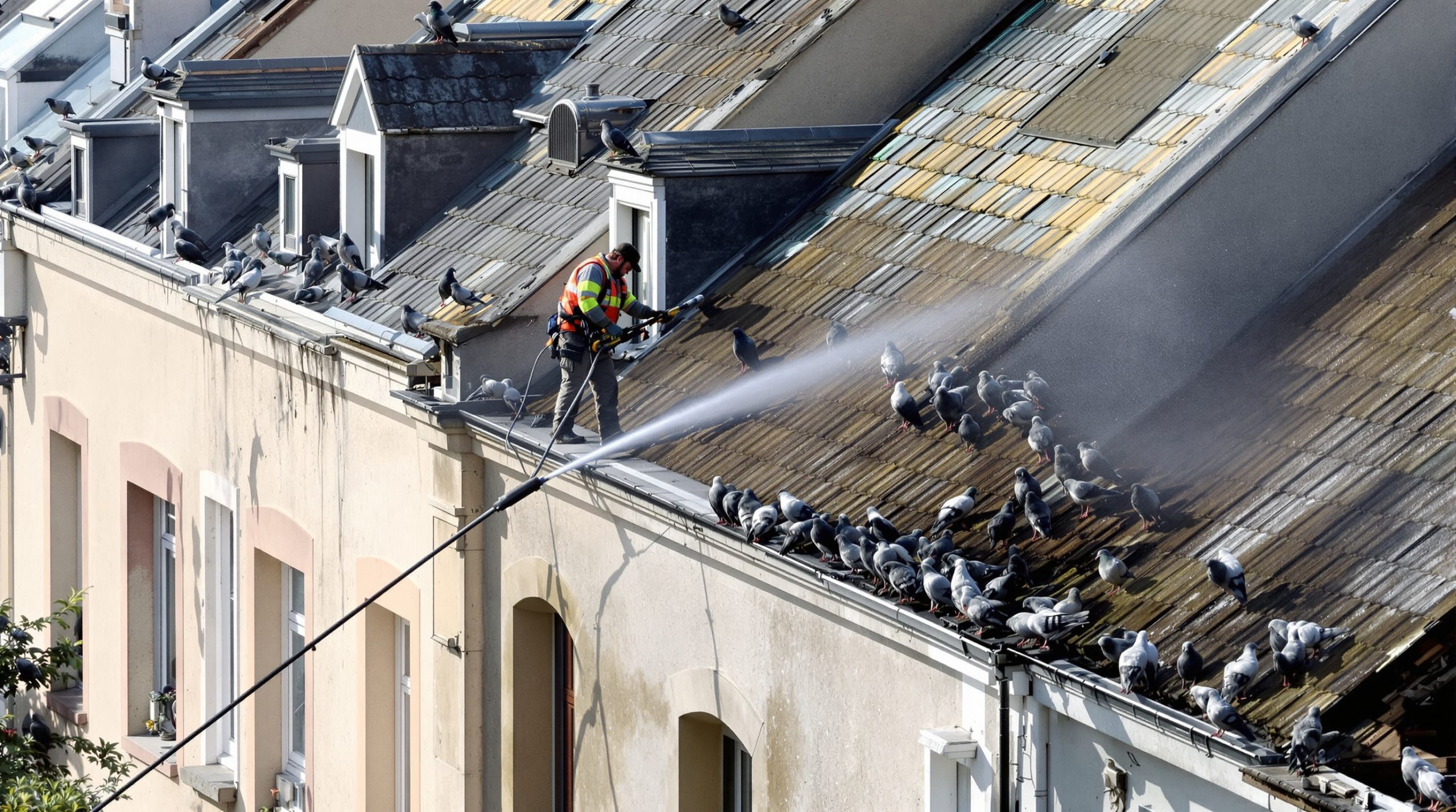 entreprise spécialisée en nettoyage haute pression pour éliminer efficacement les fientes de pigeons en haute vienne (87). service professionnel et rapide pour préserver la propreté de vos surfaces.