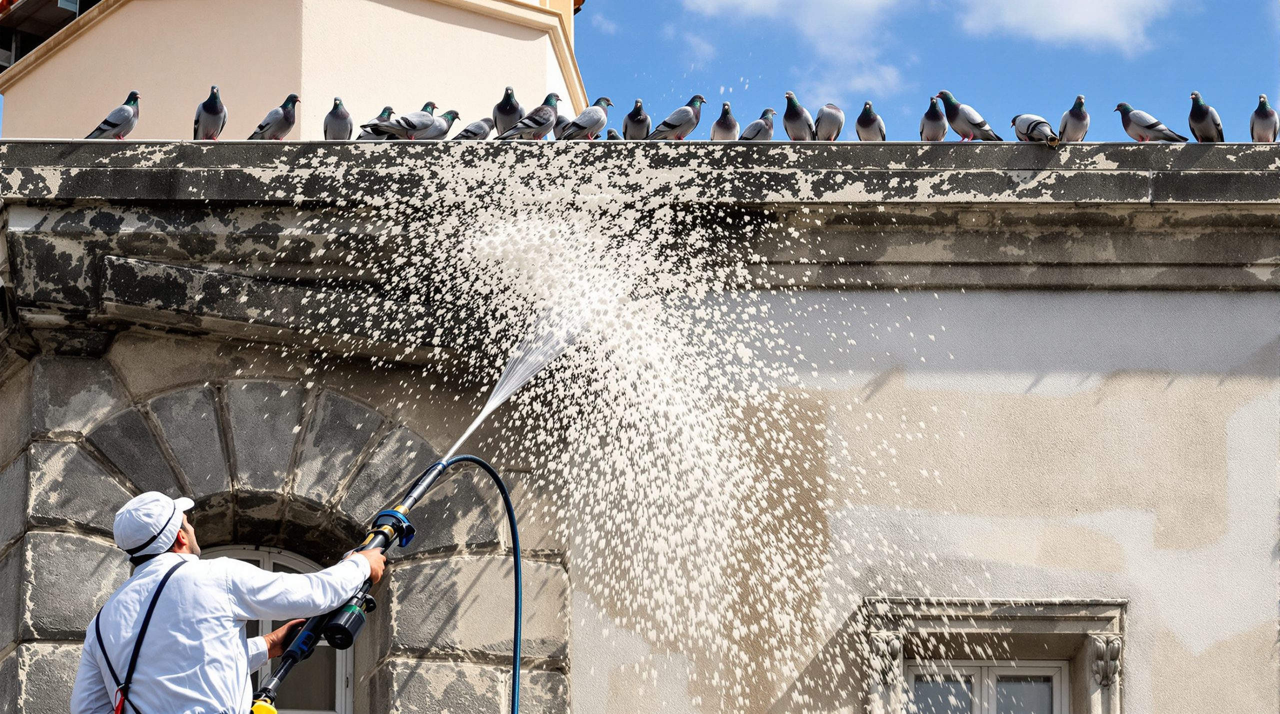 entreprise spécialisée dans le nettoyage haute pression des fientes de pigeons en hérault (34). service rapide et efficace pour un environnement propre et sain.