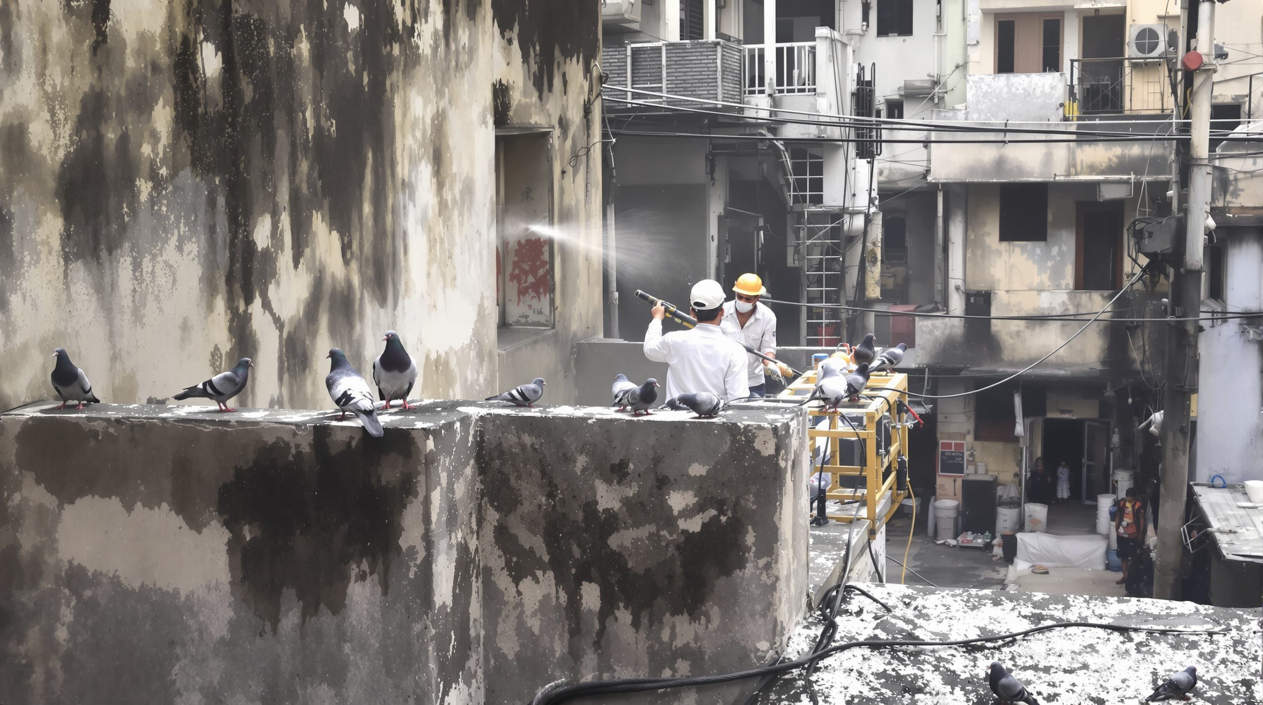 entreprise spécialisée en nettoyage haute pression pour éliminer efficacement les fientes de pigeons en inde (36). services professionnels et durables pour protéger vos surfaces.