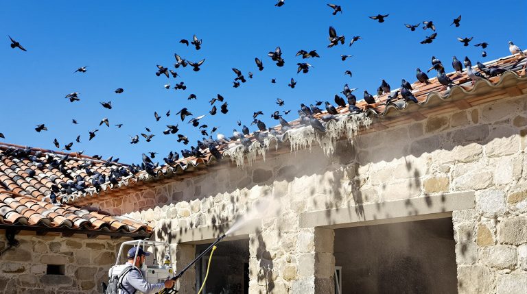 entreprise spécialisée dans le nettoyage haute pression des surfaces et l'élimination des fientes de pigeons dans le lot (46). service rapide et efficace pour particuliers et professionnels.