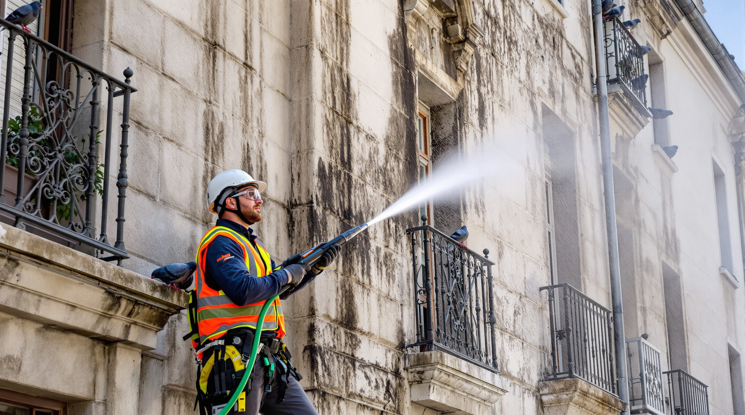 entreprise spécialisée en nettoyage haute pression pour éliminer efficacement les fientes de pigeons en moselle (57). service rapide et professionnel pour protéger vos surfaces.