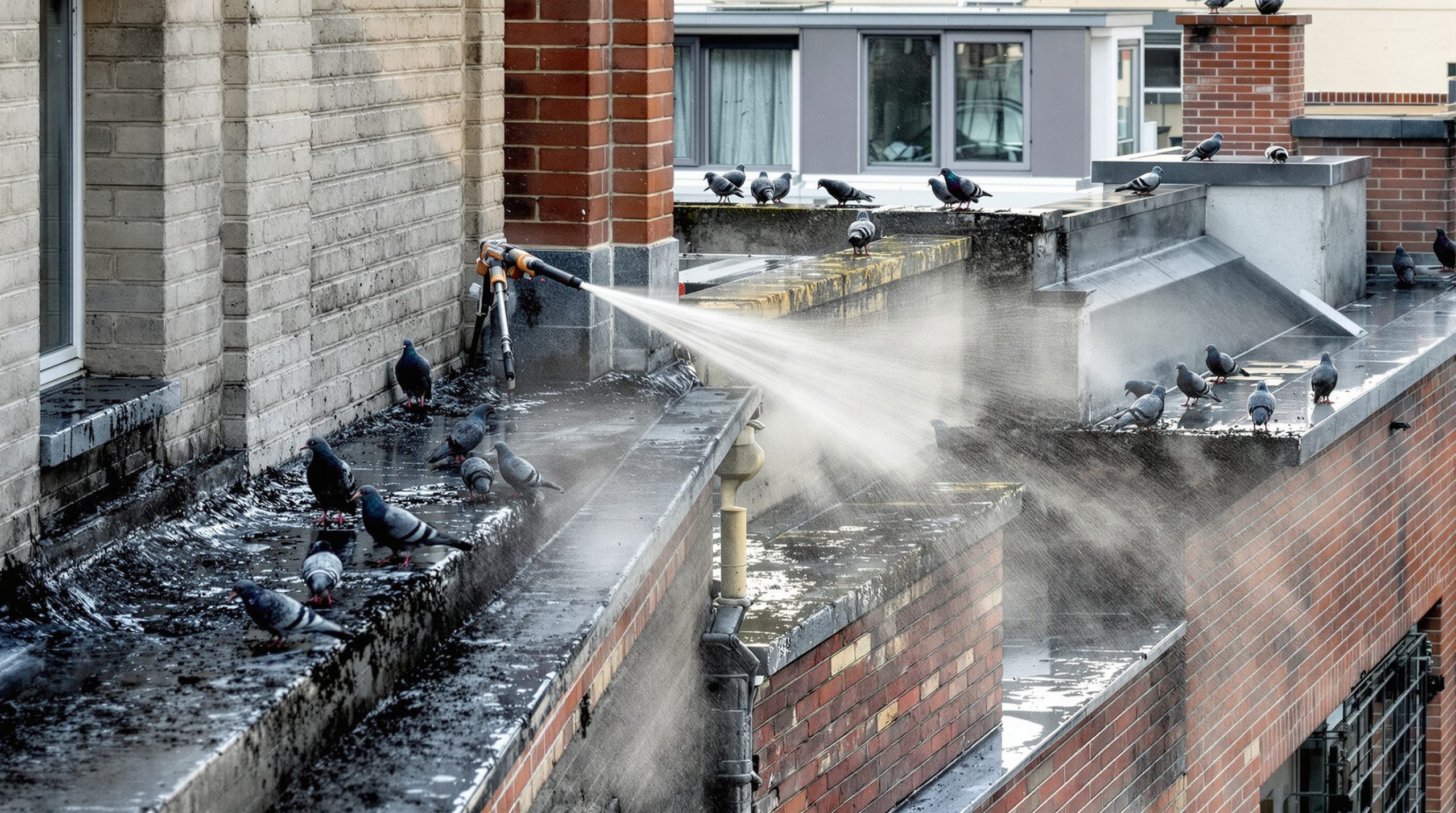 entreprise spécialisée en nettoyage haute pression pour l'élimination des fientes de pigeons dans l'oise (60). service efficace et professionnel pour préserver vos surfaces.