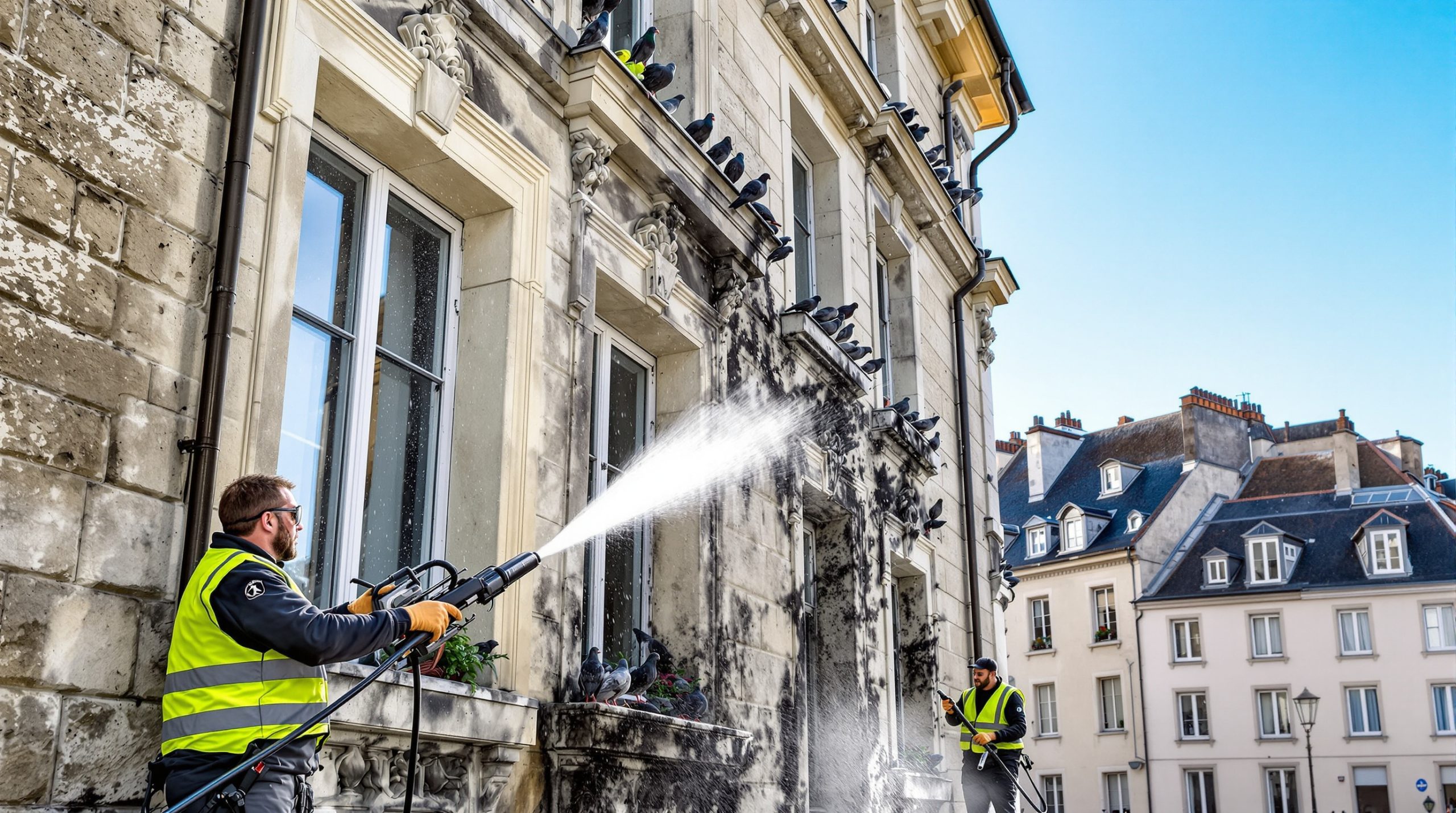entreprise spécialisée en nettoyage haute pression pour éliminer efficacement les fientes de pigeons dans l'orne (61). service rapide et professionnel pour un environnement propre et sain.