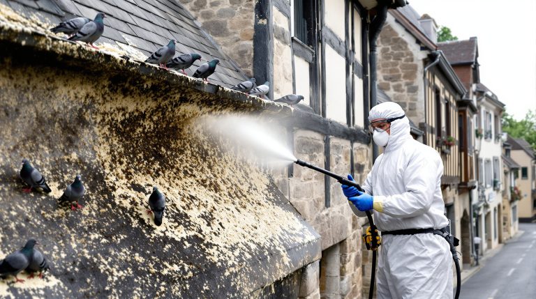 entreprise spécialisée dans le nettoyage haute pression des fientes de pigeons dans les vosges (88). service efficace pour préserver la propreté et l'hygiène de vos bâtiments.